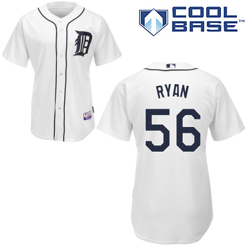 Kyle Ryan #56 MLB Jersey-Detroit Tigers Men's Authentic Home White Cool Base Baseball Jersey